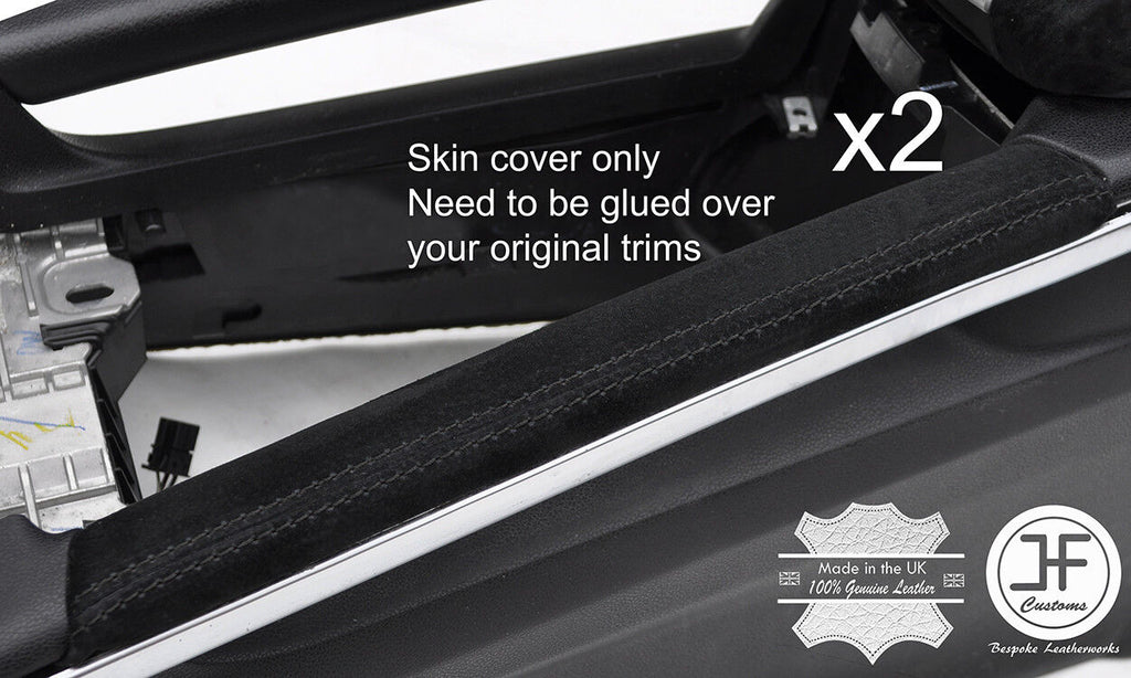 BLACK STITCH 2X CONSOLE TRIM SUEDE COVERS FITS MERCEDES GL CLASS X164 2006-2012