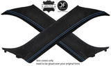 BLUE STITCH 2X A PILLAR SUEDE COVERS FITS BMW MINI COOPER R50 R53 2001-2006