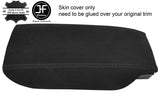 BLACK STITCH ARMREST LID REAL SUEDE COVER FITS MERCEDES CL500 W215 C215 99-05