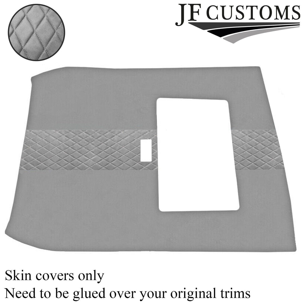 DSG2 WHITE STITCH L GREY LUXE SUEDE SUNROOF HEADLINER COVER FOR OVER 25 MG 99-05
