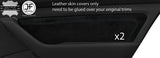 BLACK STITCH 2X REAR DOOR CARD TRIM SUEDE COVERS FOR VW PASSAT B8 15-18 SALOON