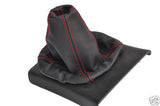 FITS VOLKSWAGEN POLO MK3 LEATHER GEAR GAITER RED STIT CUSTOM NEW MADE IN UK