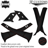 D RED STITCH ITALIAN LEATHER PILLAR KIT COVERS FOR BMW E23 7 SERIES 1977-1986