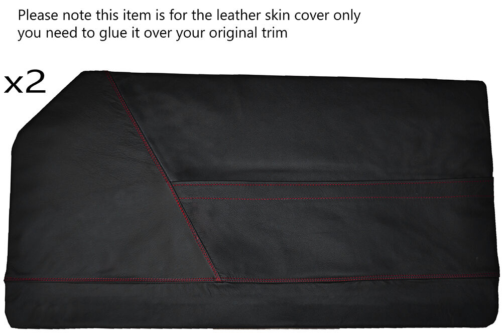 RED STITCHING 2X FULL DOOR CARD LEATHER SKIN COVERS FITS BOND EQUIPE CUSTOM NEW