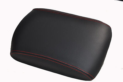 FITS PEUGEOT 607 LEATHER ARMREST COVER ONLY RED STITCH CUSTOM NEW MADE IN UK