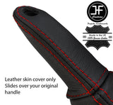 RED STITCH TOP GRAIN LEATHER HANDBRAKE HANDLE COVER FITS BMW Z4 E85 E86 02-08