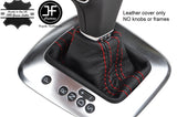 RED STITCH REAL LEATHER DSG AUTO AUTOMATIC GEAR GAITER FITS VW POLO 6R 09-14