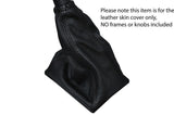 BLACK STITCH MANUAL LEATHER SKIN GEAR GAITER FITS CHEVROLET AVEO 2008-2011