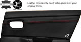 RED STITCHING 2X REAR DOOR CARD TRIM LEATHER COVERS FITS MAZDA 3 03-09 5 DOOR