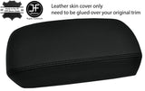 BLACK STITCH ARMREST LID REAL LEATHER COVER FITS NISSAN QASHQAI 2010-2014