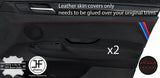 RED STITCH TRI STRIPES 2X FRONT DOOR CARD TRIM LTHR COVERS FOR BMW X3 F25 11-18