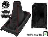 RED  STITCH LEATHER MANUAL GEAR GAITER+PLASTIC FRAME FOR HONDA CIVIC 1996-2001