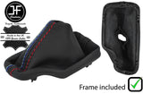 BLACK & TRI STITCH LEATHER GEAR GAITER + PLASTIC FRAME FOR BMW Z3 95-02 AUTO