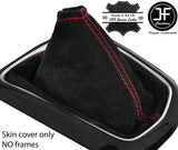 RED STITCH SUEDE MANUAL GEAR GAITER FITS NISSAN QASHQAI J11 2013-2018 CUSTOM NEW