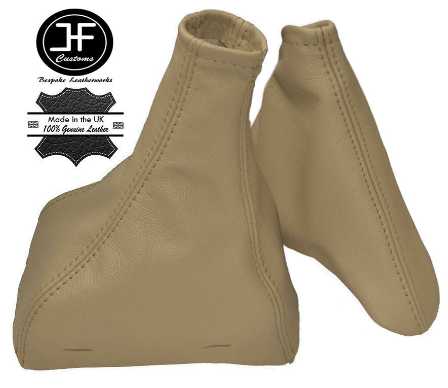 CREAM REAL LEATHER MANUAL GEAR HANDBRAKE GAITER SET FOR JAGUAR X-TYPE 2001-2009
