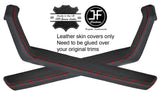 RED STITCH 2X DOOR HANDLE ARMREST TRIM LEATHER COVERS FITS PORSCHE 924 944