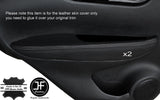 BLACK STITCH 2X REAR DOOR ARMREST LEATHER COVERS FITS NISSAN QASHQAI J11 13-16