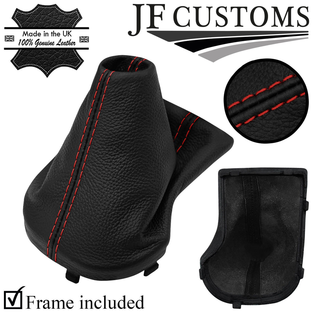 D RED STITCH ITALIAN LEATHER AUTO GEAR GAITER + FRAME FOR KIA CERATO MK3 18-21