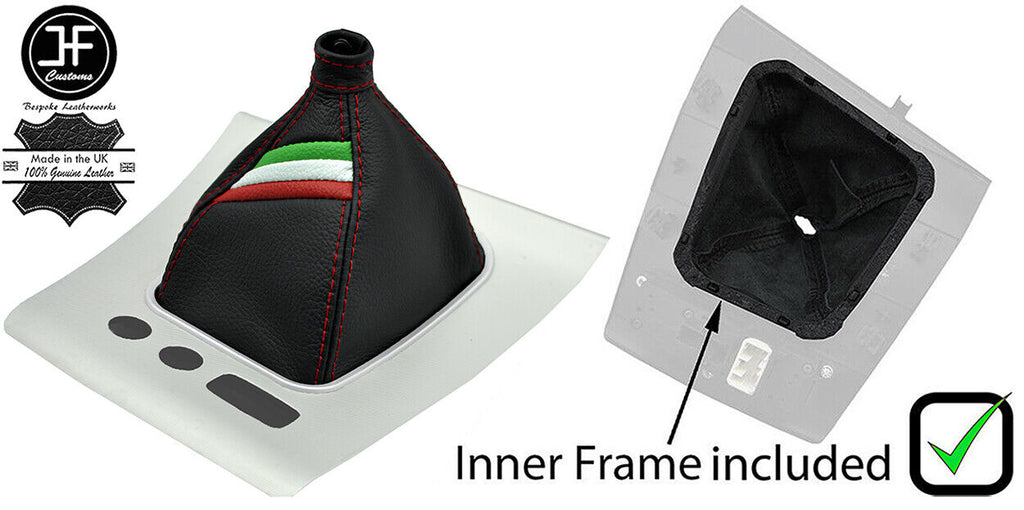 RED STITCH ITALIAN STRIPE GEAR GAITER+ PLASTIC FRAME FOR ALFA ROMEO 159 05-11