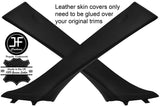 BLACK STITCH 2X A POST PILLAR LEATHER COVERS FITS BMW X6 E71 2007-2014