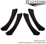 RED STITCH CARBON VINYL  4X FRONT REAR DOOR HANDLE COVERS FOR BMW E90 E91