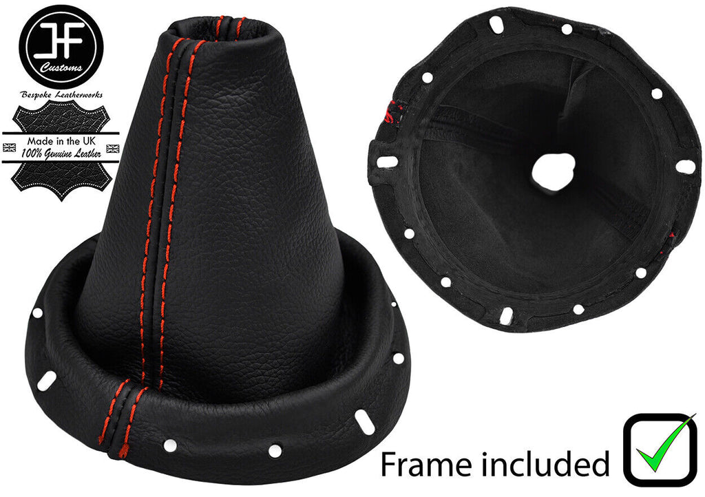 RED STITCH LEATHER GEAR GAITER+PLASTIC FRAME FITS PROTON GEN2 2004-2014