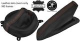 BLACK& BROWN STRIPE LEATHER GEAR & HANDBRAKE GAITER FITS MAZDA MX5 MK3 05-15