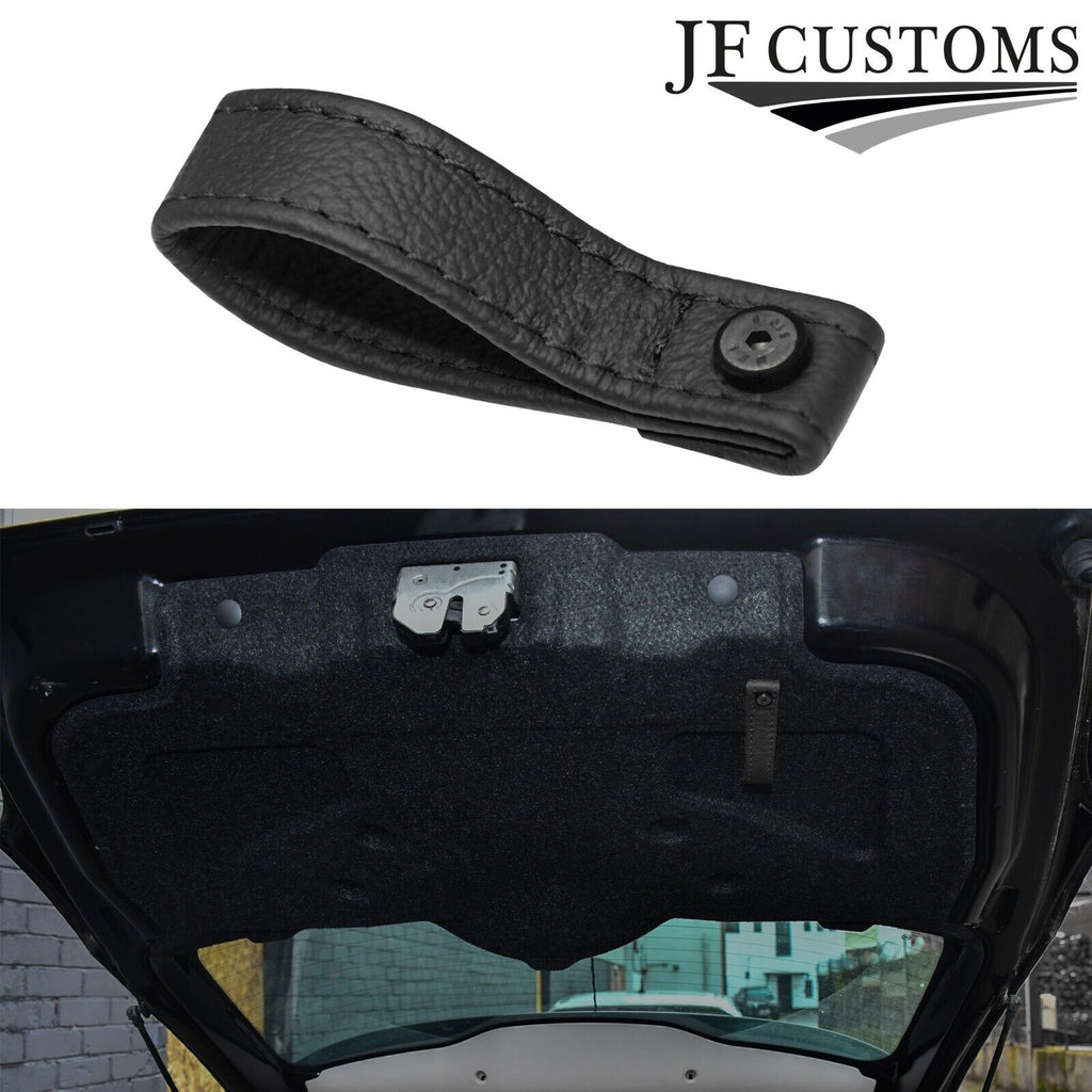 BLACK LEATHER TAILGATE BOOT PULL STRAP HANDLE FITS FIAT 500 ABARTH 07-16