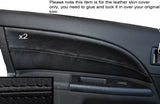 BLACK STITCH 2X FRONT DOOR CARD TRIM SKIN COVERS FITS FORD MONDEO MK3 2001-2007