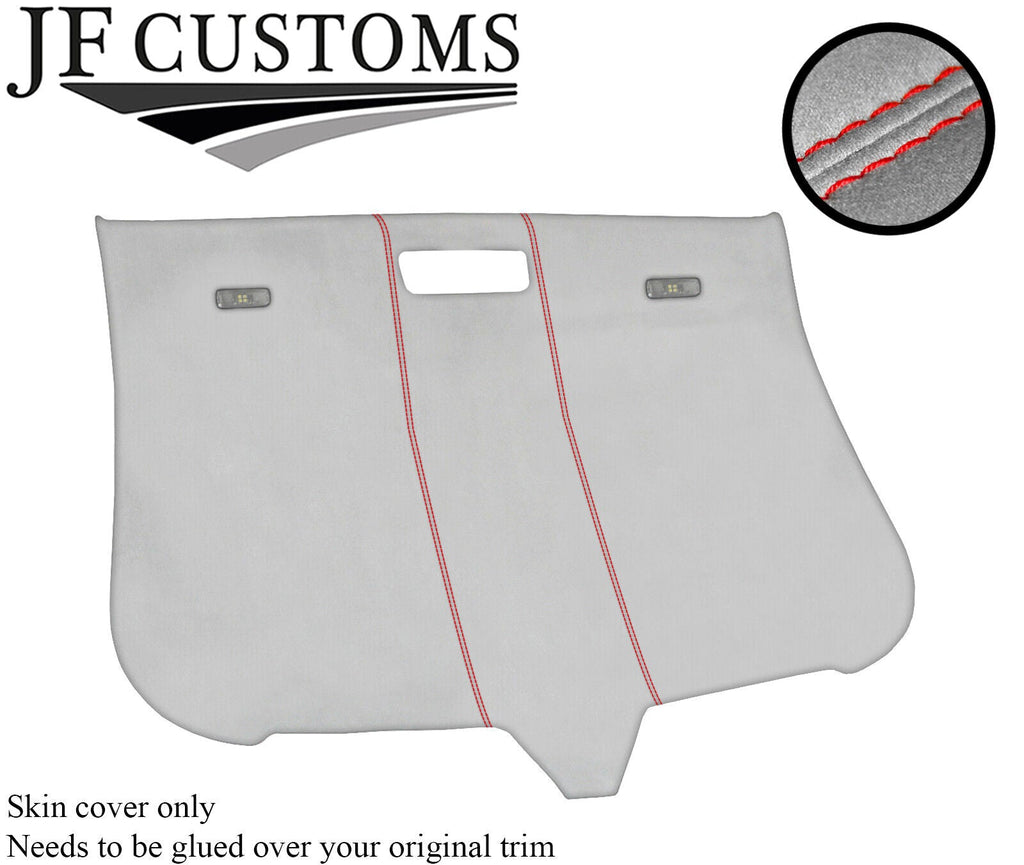 RED STITCH ROOF LINING HEADLINING LIGHT GREY LUXE COVER FOR AUDI TT MK2 06-14
