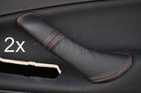 red stitch FITS FORD MONDEO MK4 07-11 2X FRONT DOOR HANDLE LEATHER COVERS