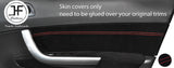RED STITCH 2X FRONT DOOR CARD TRIM SUEDE COVER FOR PEUGEOT 308 07-12 5 DOOR