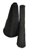 FITS CITROEN SAXO VTR VTS LEATHER 2x GAITERS  YELLOW STITCH CUSTOM NEW
