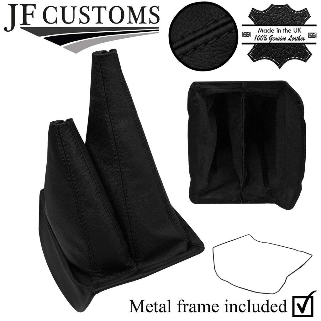 BLACK STITCH TOP-GRAIN LEATHER GEAR + METAL FRAME FITS NISSAN NAVARA D21 D22
