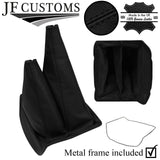 BLACK STITCH TOP-GRAIN LEATHER GEAR + METAL FRAME FITS NISSAN NAVARA D21 D22