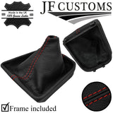 D RED STITCH LEATHER MANUAL GEAR GAITER WITH PLASTIC FRAME FITS VW UP 2017-2021