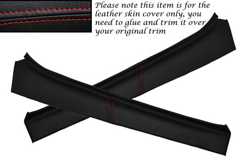 RED STITCH 2X WINDSCREEN PILLAR LEATHER COVER FITS SRELIANT SCIMITAR GTE SE6