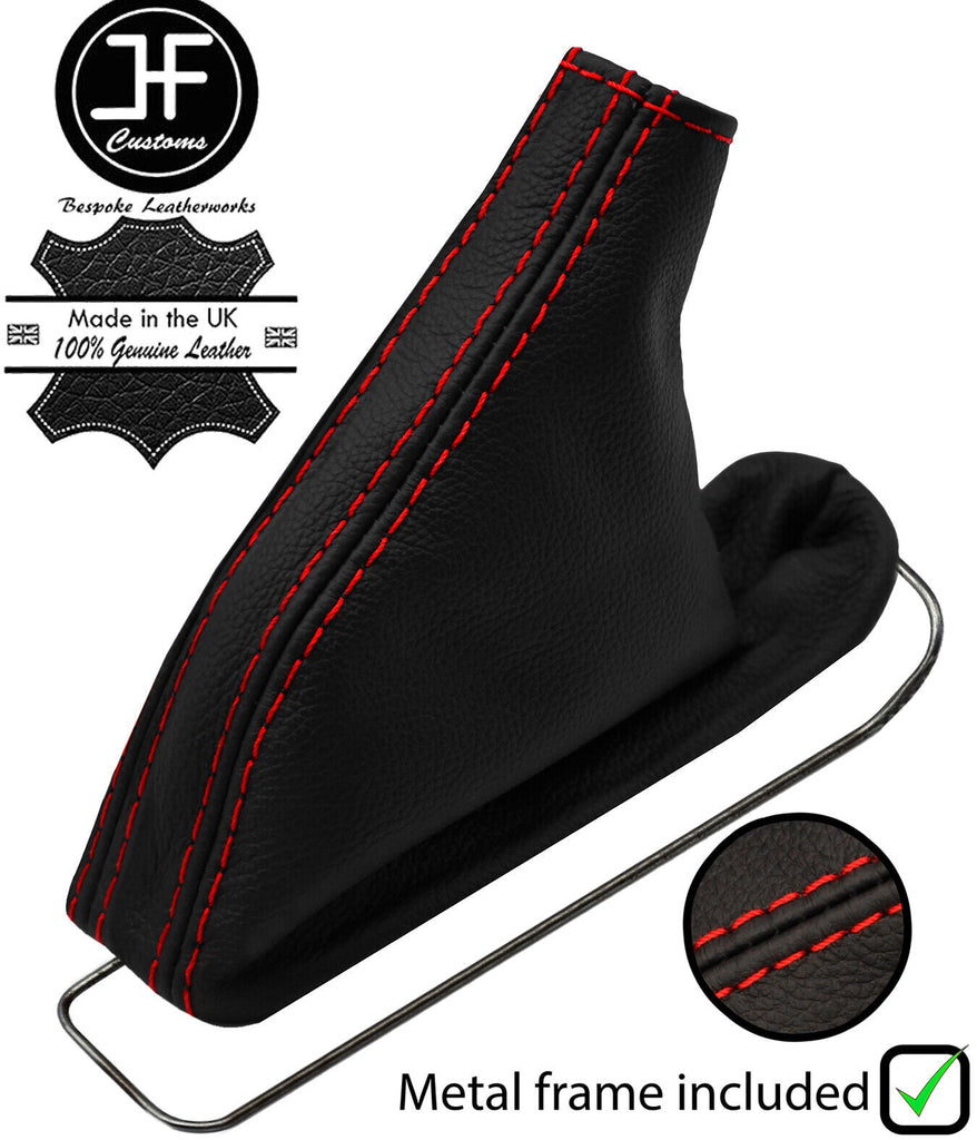 RED  STITCH TOP GRAIN LEATHER HANDBRAKE BOOT+METAL FRAME FOR LEXUS IS 06-12