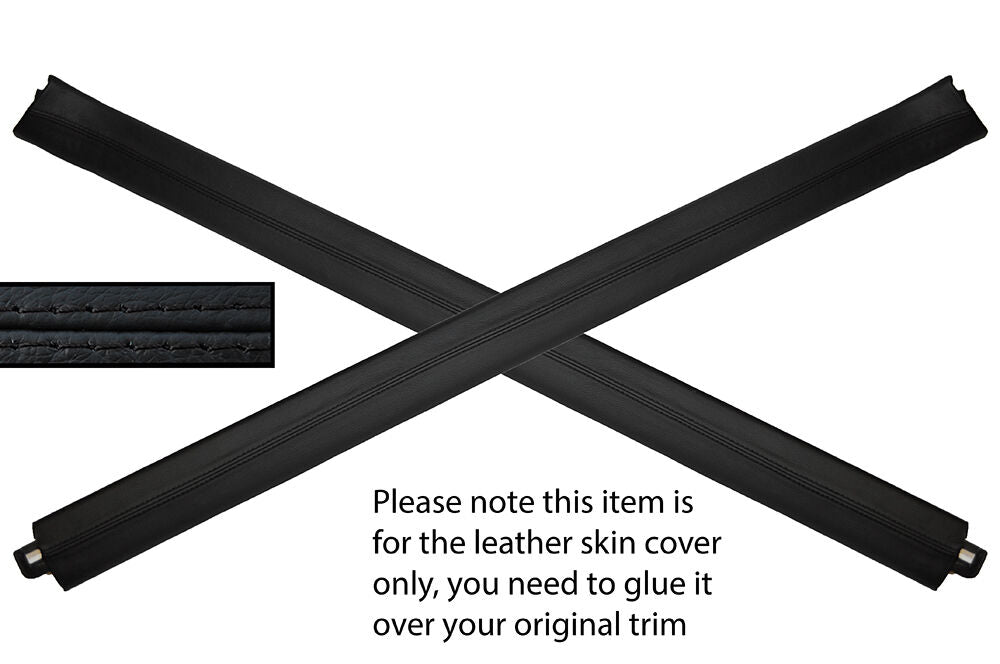 BLACK STITCH 2X DOOR SILL TRIM LEATHER COVERS FITS AUDI A3 MK1 96-04 3 DOOR