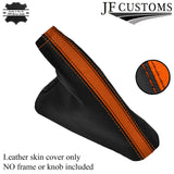 BLACK ORANGE FITS FORD FG FLACON XR6 , XR8 , FPV , 08+ LEATHER HANDBRAKE BOOT