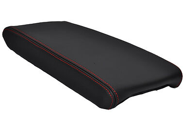FITS JAGUAR XJS BLACK LEATHER red stitch ARMREST COVER CUSTOM NEW MADE IN UK