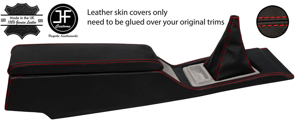 RED STITCH CONSOLE+ARMREST+GEAR LEATHER COVERS FITS DATSUN 280ZX S130 78-83