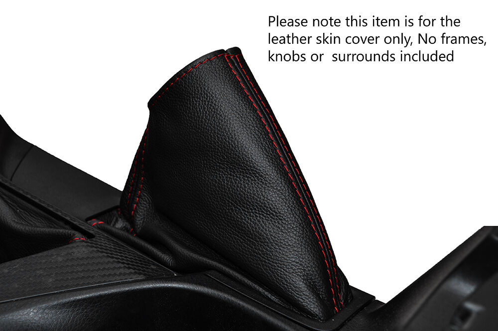 RED STITCHING LEATHER SKIN HANDBRAKE GAITER FITS TOYOTA RAV 4 2012-2016