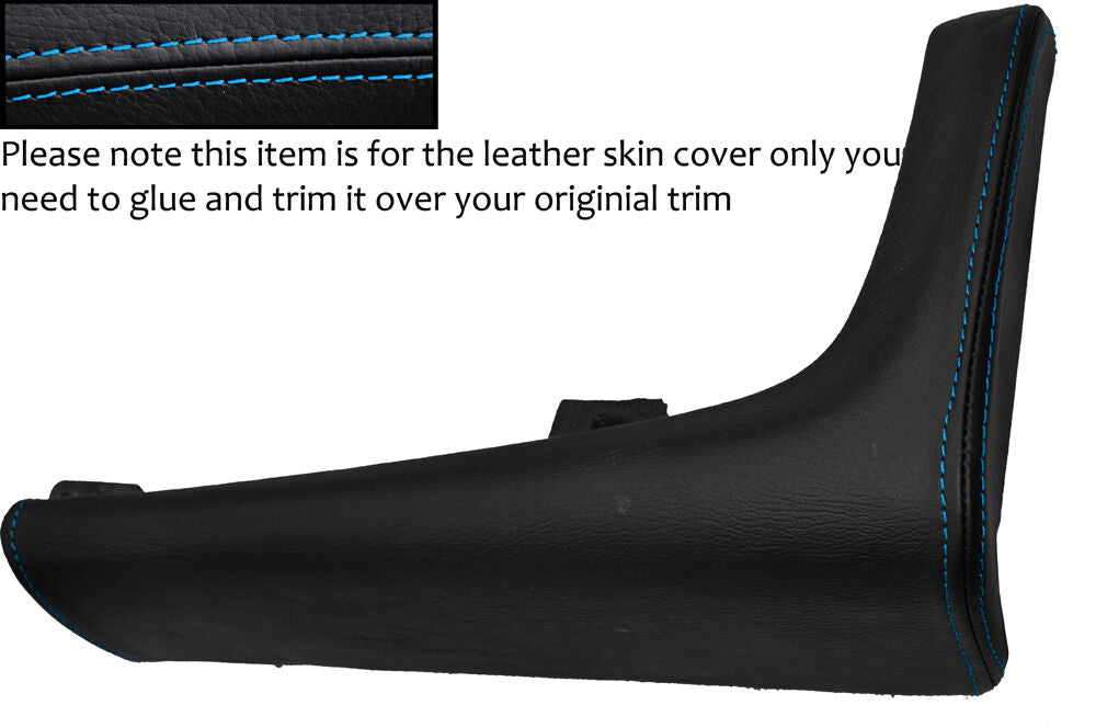 BLUE STITCH CENTRE CONSOLE TRIM LEATHER SKIN COVER FITS TOYOTA SUPRA MK4 93-02