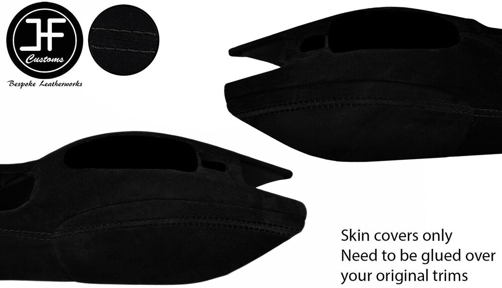 BLACK STITCH 2X KNEE PAD SUEDE COVERS FITS PORSCHE CARRERA 996 97-04 STYLE 2