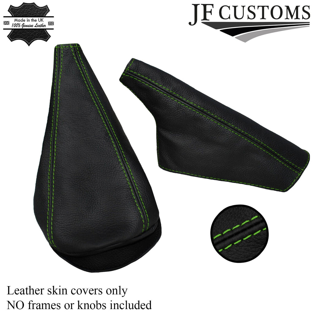 GREEN DOUBLE STITCH FITS MINI COOPER CLASSIC LEATHER GEAR & HANDBRAKE GAITER