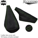 GREEN DOUBLE STITCH FITS MINI COOPER CLASSIC LEATHER GEAR & HANDBRAKE GAITER