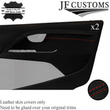 D RED STITCH ITALIAN LEATHER 2X FRONT DOOR CARD TRIM COVER FOR VOLVO S80 07-16