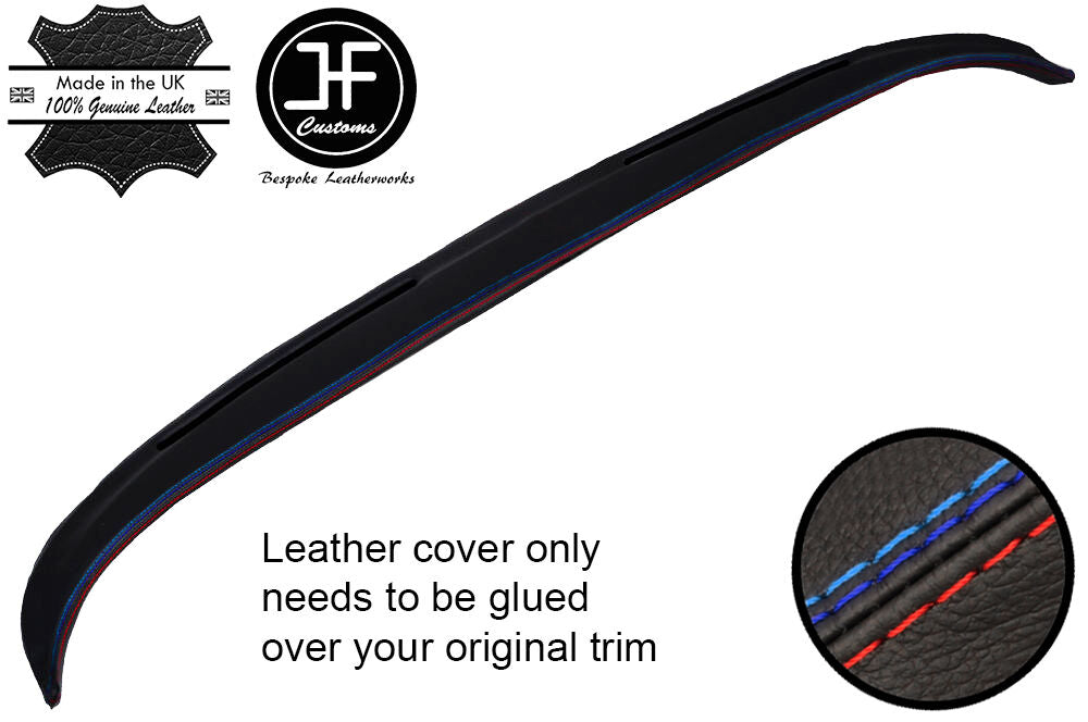 TRI STITCHING TOP DASH DASHBOARD BLACK LEATHER COVER FITS BMW E9 1968-1975