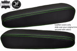 GREEN  STITCH 2X SEAT ARMREST LEATHER COVERS FITS FORD TRANSIT CUSTOM 2013-2017